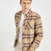Oved Brushed Check Fleece-Lined Overshirt - Cornstalk