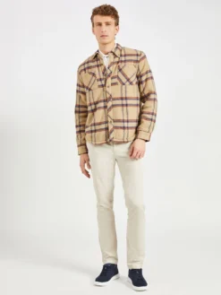 Oved Brushed Check Fleece-Lined Overshirt - Cornstalk 13 Oved Brushed Check Fleece-Lined Overshirt - Cornstalk