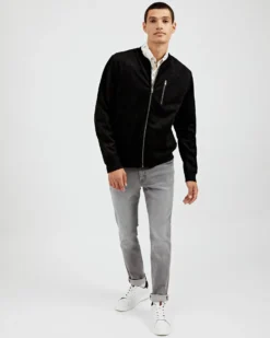 Oved Faux-Suede Bomber - Black