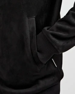 Oved Faux-Suede Bomber - Black