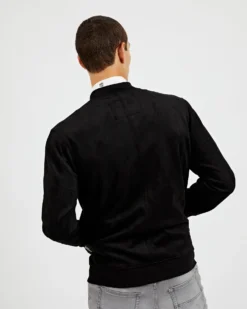 Oved Faux-Suede Bomber - Black