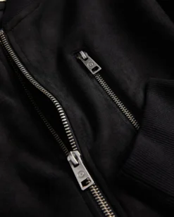 Oved Faux-Suede Bomber - Black