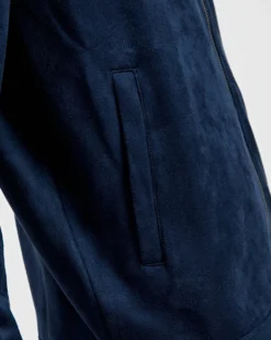 Oved Casual Jackets Faux-Suede Bomber - Navy 16 Oved Casual Jackets Faux-Suede Bomber - Navy