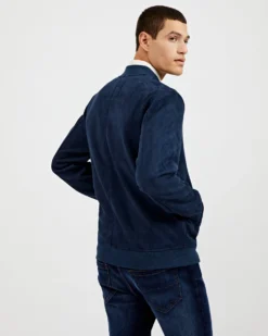 Oved Casual Jackets Faux-Suede Bomber - Navy 14 Oved Casual Jackets Faux-Suede Bomber - Navy
