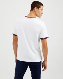 Oved Supima Cotton Ringer Pocket T-Shirt - Bright White