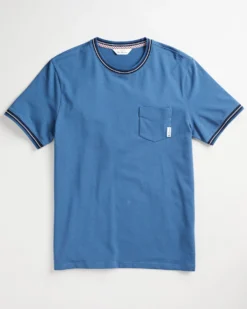Oved Supima Cotton Ringer Pocket T-Shirt - Ensign Blue