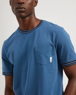 Oved Supima Cotton Ringer Pocket T-Shirt - Ensign Blue