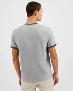 Oved T-Shirts Supima Cotton Ringer Pocket T-Shirt - Grey Heather