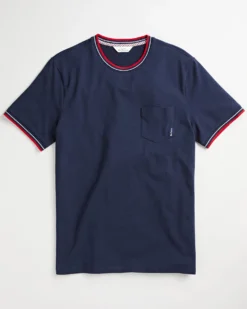 Oved Supima Cotton Ringer Pocket T-Shirt - Navy Blazer T-Shirts