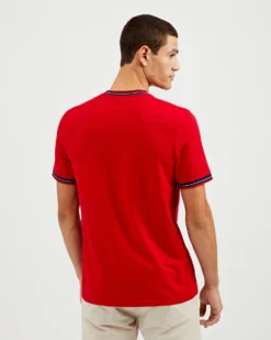 Oved T-Shirts Supima Cotton Ringer Pocket T-Shirt - Red