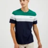 Oved T-Shirts Supima Cotton Chest-Stripe Crew T-Shirt - Navy Blazer