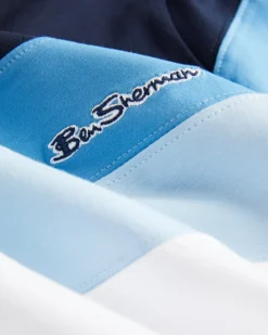 Oved Loungewear Supima Cotton Chest-Stripe Crew T-Shirt - Bright White