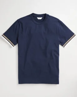 Oved T-Shirts Collegiate Ringer Tee - Navy Blazer