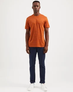 Oved Mini-Stripe Jersey T-Shirt - Caramel T-Shirts