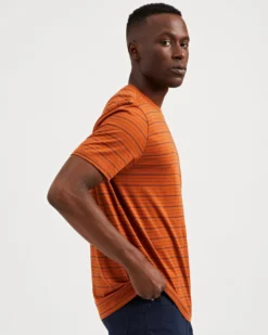 Oved Mini-Stripe Jersey T-Shirt - Caramel T-Shirts