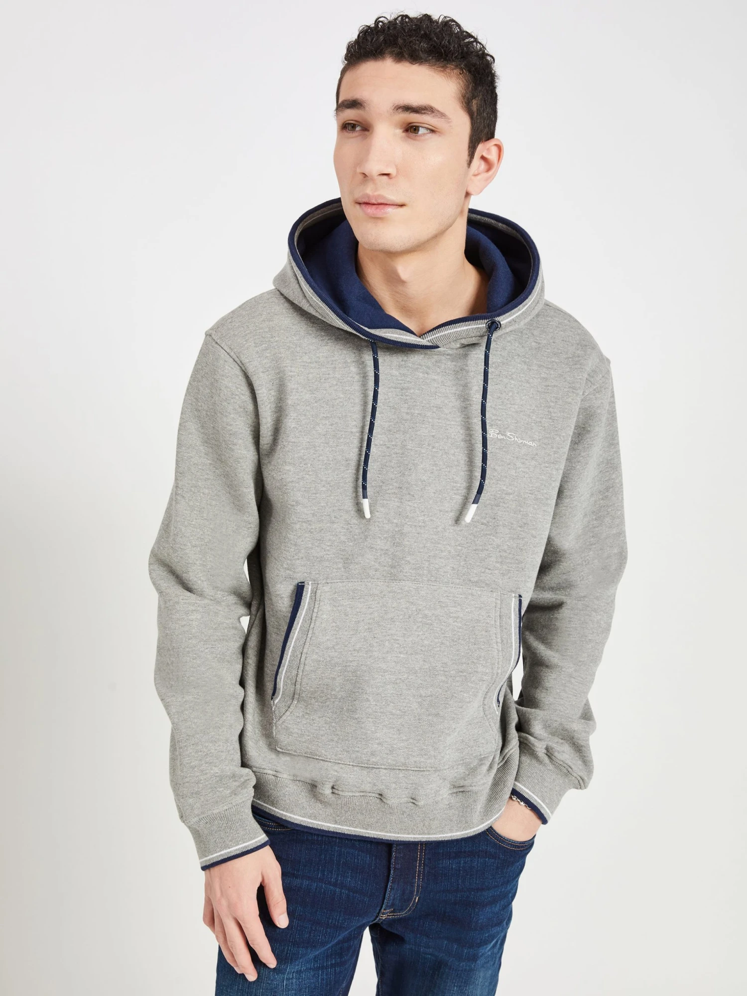 Oved Loungewear Fleece Cotton Script Logo Hoodie - Grey Heather 3 Oved Loungewear Fleece Cotton Script Logo Hoodie - Grey Heather