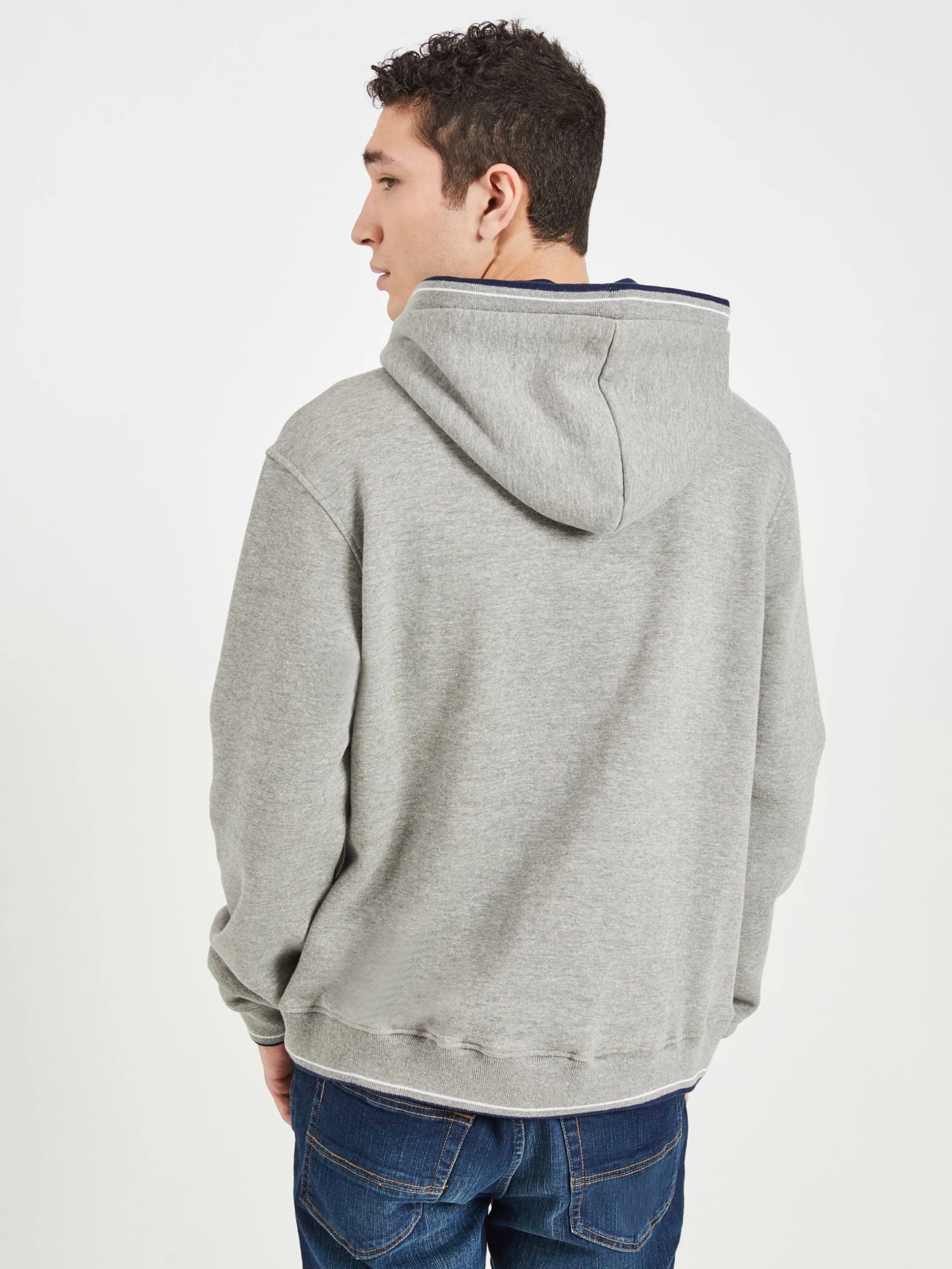 Oved Loungewear Fleece Cotton Script Logo Hoodie - Grey Heather 6 Oved Loungewear Fleece Cotton Script Logo Hoodie - Grey Heather
