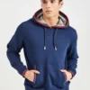 Oved Fleece Cotton Script Logo Hoodie - Navy Blazer Loungewear 1 Oved Fleece Cotton Script Logo Hoodie - Navy Blazer Loungewear