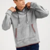 Oved Fleece Cotton Script Logo Hoodie - Grey Heather 2 Oved Fleece Cotton Script Logo Hoodie - Grey Heather
