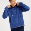 Oved Fleece Cotton Script Logo Hoodie - Blue Heather 2 Oved Fleece Cotton Script Logo Hoodie - Blue Heather