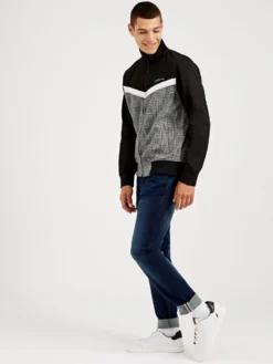 Oved Glen Plaid Track Jacket - Black Loungewear