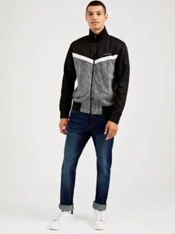 Oved Glen Plaid Track Jacket - Black Loungewear