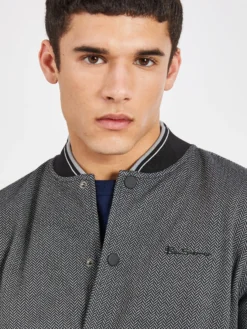 Oved Herringbone Track Jacket - Grey