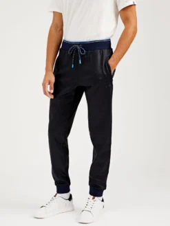Oved Herringbone Track Pant - Navy Blazer Joggers & Track Pants