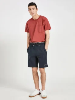 Oved Shorts Mod Stripe Fleece Track Short - Black