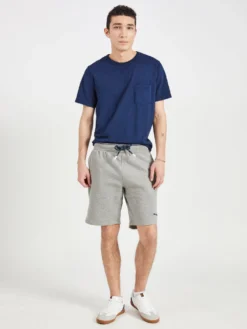 Oved Mod Stripe Fleece Track Short - Grey Heather Shorts