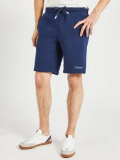 Oved Mod Stripe Fleece Track Short - Navy Blazer Shorts
