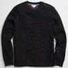Oved Textured Knit Crewneck Sweatshirt - Black