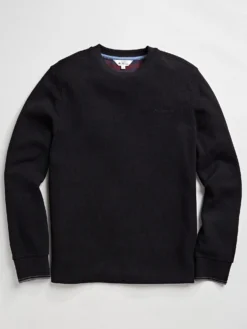 Oved Textured Knit Crewneck Sweatshirt - Black