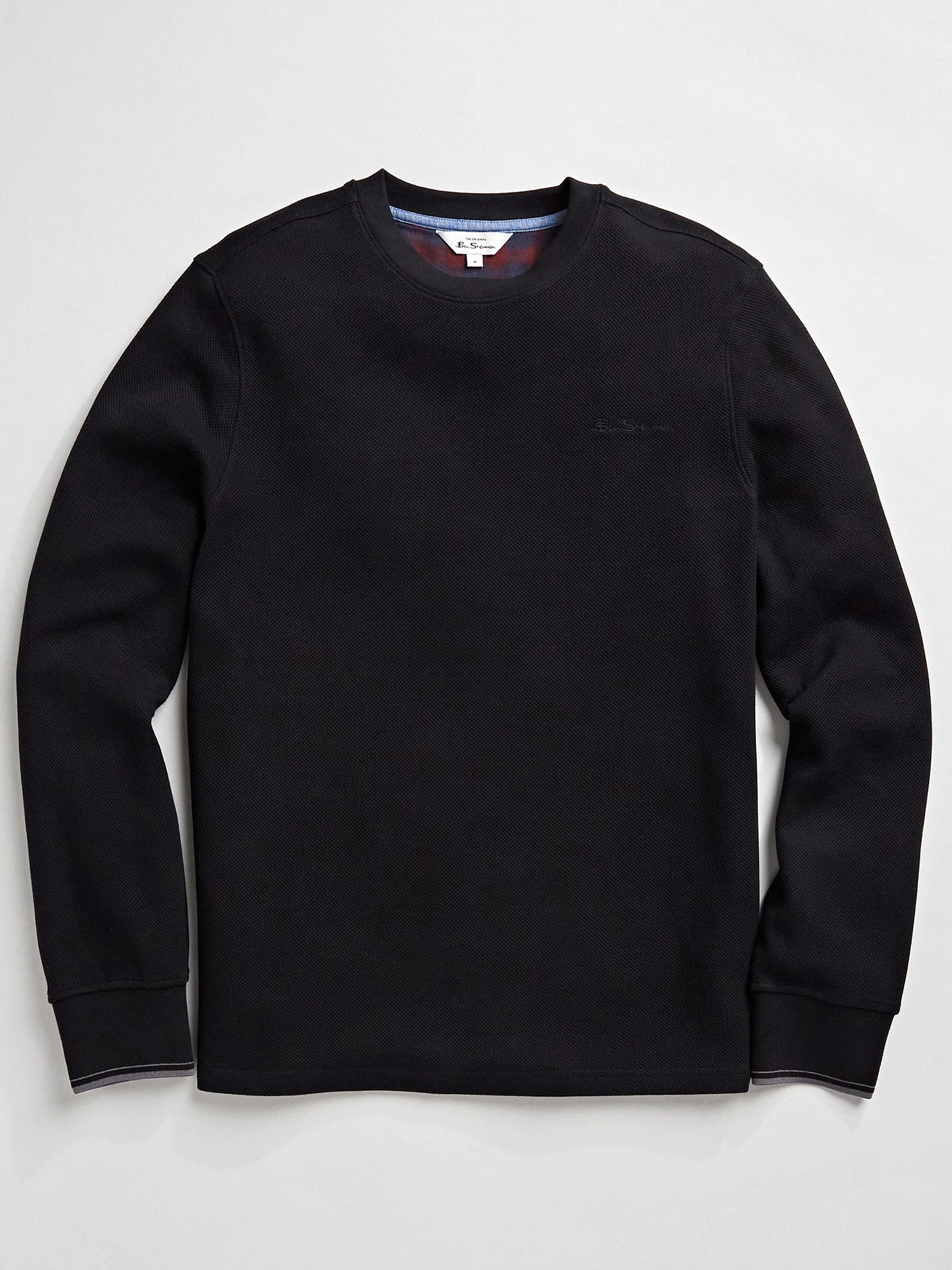 Oved Textured Knit Crewneck Sweatshirt - Black 3 Oved Textured Knit Crewneck Sweatshirt - Black