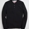 Oved Long-Sleeve Shirts Long Sleeve Henley T-shirt - Black