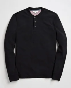Oved Long-Sleeve Shirts Long Sleeve Henley T-shirt - Black