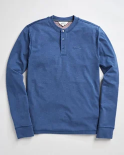 Oved Long Sleeve Henley T-shirt - Blue Heather Long-Sleeve Shirts
