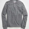 Oved Long Sleeve Henley T-shirt - Charcoal Heather Long-Sleeve Shirts
