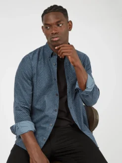 Oved Long-Sleeve Shirts Long Sleeve Corduroy Shirt - Storm Blue