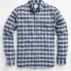 Oved Long Sleeve Herringbone Plaid Shirt - Grey Heather Long-Sleeve Shirts