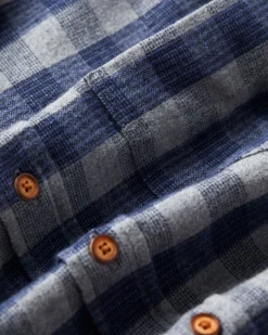 Oved Long Sleeve Herringbone Plaid Shirt - Grey Heather Long-Sleeve Shirts