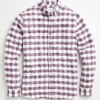 Oved Long Sleeve Herringbone Plaid Shirt - Ivory Long-Sleeve Shirts