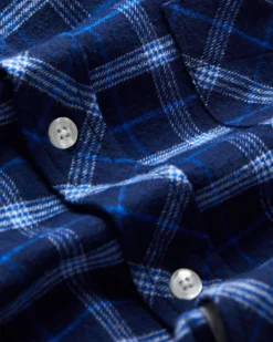 Oved Long-Sleeve Plaid Flannel Shirt - Navy Blazer Long-Sleeve Shirts