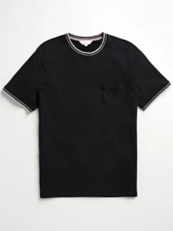 Oved Supima Cotton Ringer Pocket T-Shirt - Black