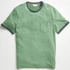 Oved Supima Cotton Ringer Pocket T-Shirt - Ivy T-Shirts
