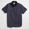 Oved Short-Sleeve Spot Dash Print Shirt - Navy