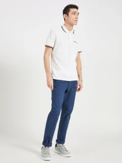 Oved Chinos & Trousers Tonal Plaid Slim Taper Pant - Navy