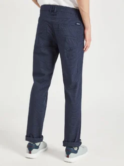 Oved Chinos & Trousers Glen 5-Pocket Stretch Plaid Pant - Navy