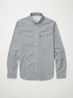 Baird Long-Sleeve Signature Gingham Shirt - Persian Blue Long-Sleeve Shirts