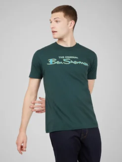 Baird Loungewear Signature Flock Graphic Tee - Dark Green